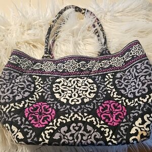 Vera Bradley Pink & Black Mini Tote Bag Purse